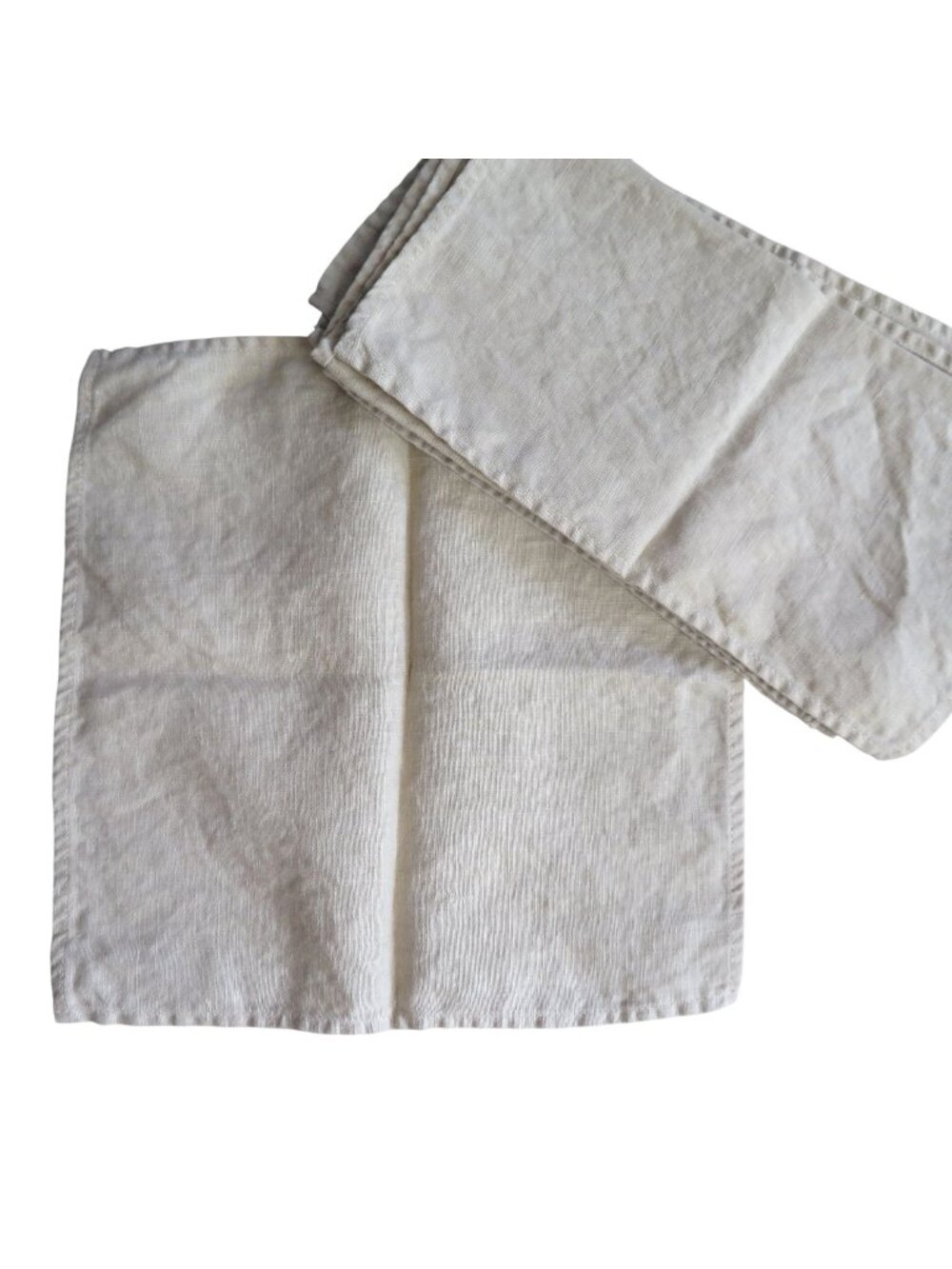 Set of 5 Linen Cloth Napkins 11"x11" Square Beige Neutral Elegant Décor Vintage